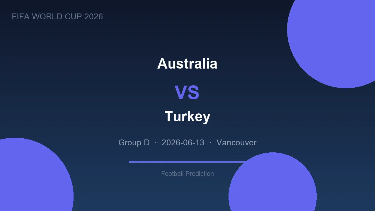 Australia vs Turkey prediction - World Cup 2026
