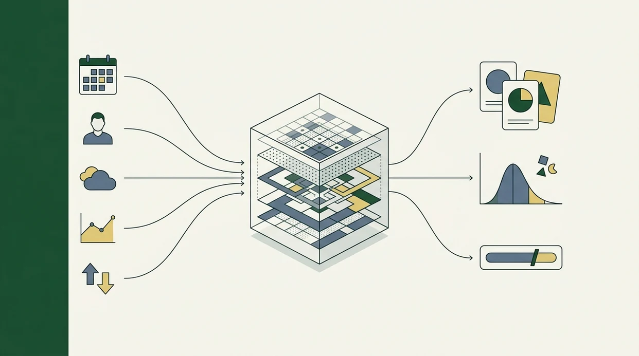 A clean diagram shows football data inputs flowing into a model and producing probability outputs.