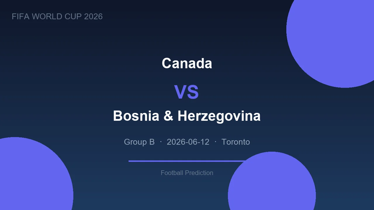 Canada vs Bosnia & Herzegovina prediction - World Cup 2026