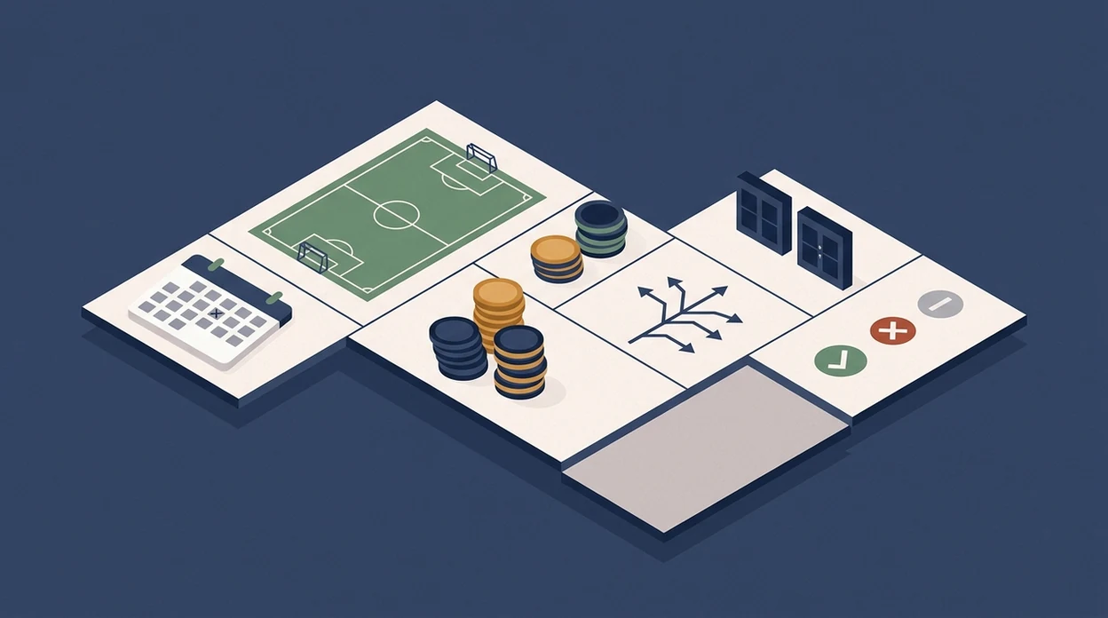 An illustrated audit table uses icons for date, odds, market type, result, and outcome status.