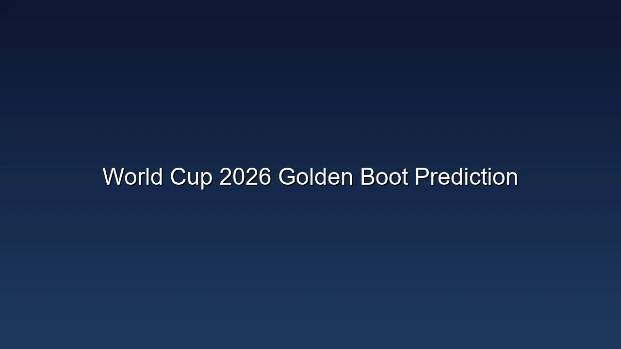 World Cup 2026 Golden Boot Prediction